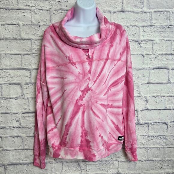 NWOT Simply Southern Sweatshirt Womens Size Medium Tie-Dye Mock Neck Drawstring - Picture 1 of 13